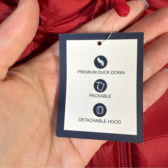 Charter Club Red Hooded Duck Down Puffer Jacket, Womens XXL - Picture 8 of 8